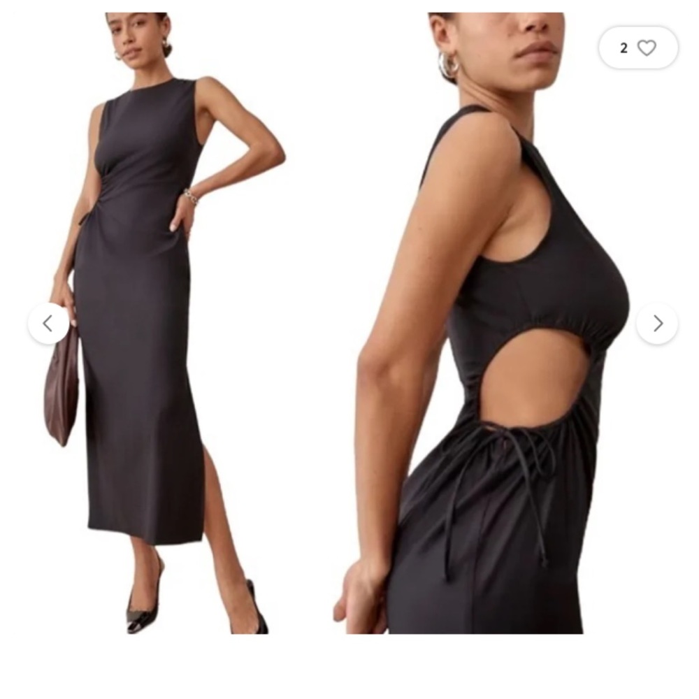 Reformation Doria Black Dress